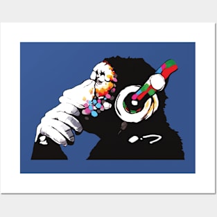 BANKSY DJ Monkey Thinker Posters and Art